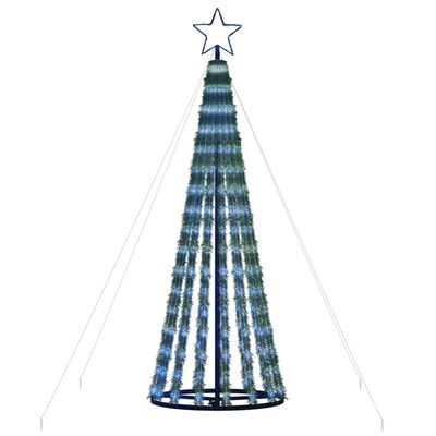 vidaXL Коледна елха светещ конус 275 LED синя 180 см