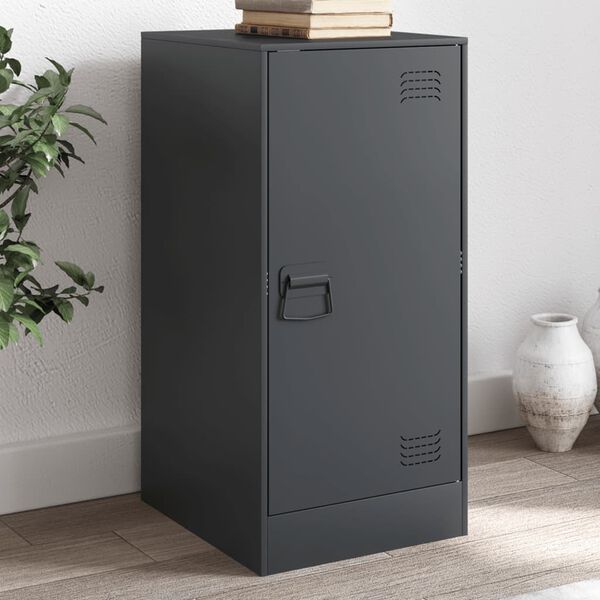 vidaXL Бюфет, антрацит, 34,5x39x73 см, стомана