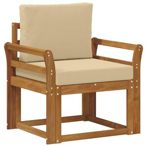 vidaXL Външен диван Солидно акациево дърво и полиестер Естествен