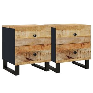 vidaXL Нощни шкафчета, 2 бр, 40x33x46 см, манго масив