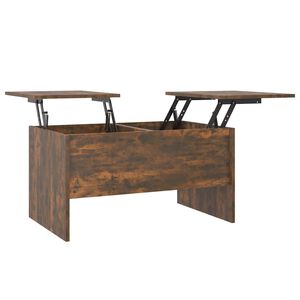 vidaXL Кафе маса, опушен дъб, 80x50x42,5 см, инженерно дърво