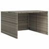 vidaXL Гараж за роботизирана косачка, сив, 86x90x52/57 см, полиратан