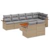 vidaXL Градински Софа Комплект с възглавница 9 pcs Бежово полиратан