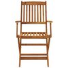 vidaXL Градински трапезен комплект, сгъваем, 7 части, акация масив