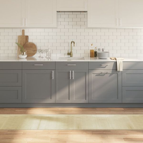 vidaXL Килим, правоъгълен, светъл натурален, 60x400 см, бамбук