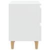 vidaXL Нощни шкафчета с крака от боров масив, 2 бр, бели, 40x35x50 см