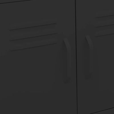 vidaXL Шкаф за съхранение, черен, 60x35x56 см, стомана