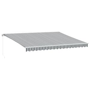 vidaXL Ръчно прибираща се тента, антрацит и бял, 450x350 см