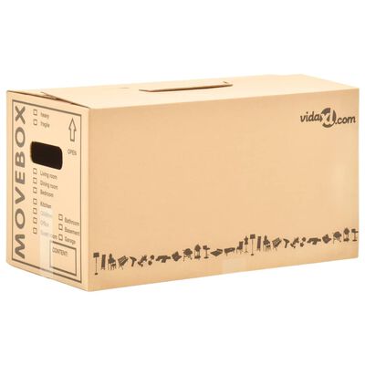 vidaXL Картонени кутии за преместване, XXL, 20 бр, 60x33x34 см