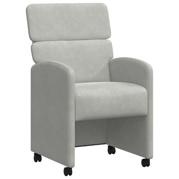 vidaXL Столове с Колела 2 pcs Светлосиво 58 x 65 x 98 см Кадифе