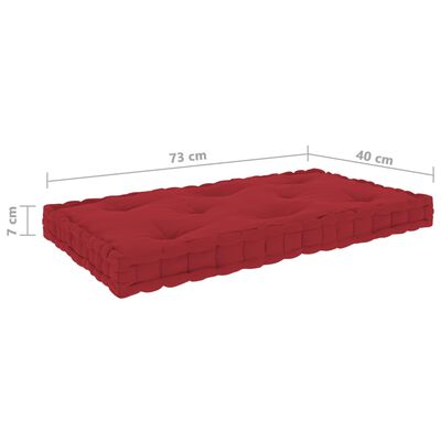 vidaXL Палетни възглавници за под, 7 бр, бордо, памук
