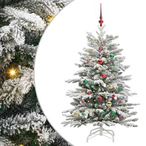 vidaXL Изкуствено коледно дърво с хингед Бяло 150 cm PE и PVC