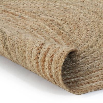vidaXL Плетен килим от юта, 150 см, кръгъл