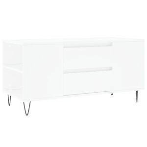 vidaXL Кафе маса, бяла, 102x44,5x50 см, инженерно дърво