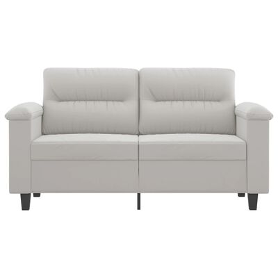 vidaXL 2-местен диван, светлосиво, 120 см, микрофибърен плат