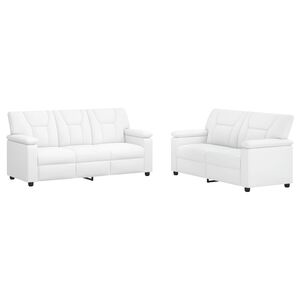 vidaXL Комплект дивани 2 pcs Бяло Изкуствена