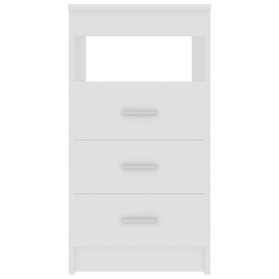 vidaXL Шкаф с чекмеджета, бял, 40x50x76 см, инженерна дървесина