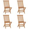 vidaXL Сгъваем трапезен комплект за открито 5 части тиково дърво масив
