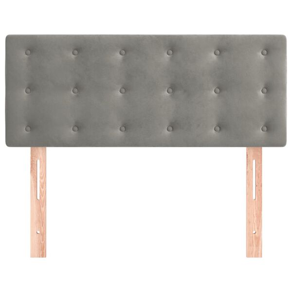 vidaXL Горна табла за легло, светлосива, 90x5x78/88 см кадифе