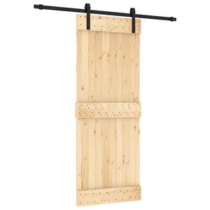 vidaXL Преплъзваща се врата Естествено и черно 80 x 210 cm