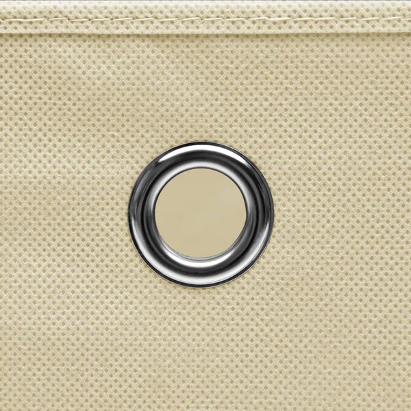 vidaXL Кутии за съхранение 10 бр кремави 32x32x32 см плат