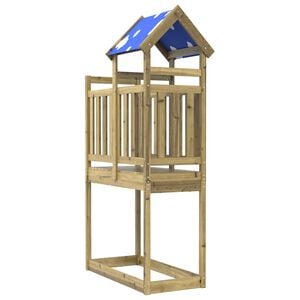 vidaXL Игрална кула Кафяво Солидна импрегнирана дървесина