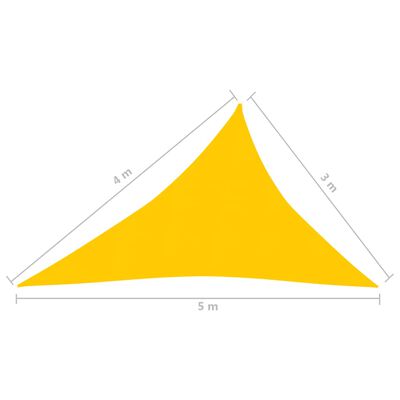 vidaXL Платно-сенник, 160 г/м², жълто, 3x4x5 м, HDPE