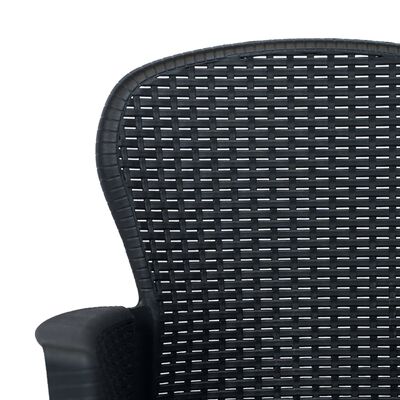 vidaXL Градински столове, 2 бр, с възглавници, антрацит, пластмаса