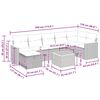 vidaXL Градински диван с възглавници, 8 части, бежов полиратан