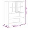 vidaXL Висок шкаф със стъклени врати FLAM 80x40x180 см бор масив