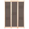 vidaXL Параван за стая, 3 панела, кафяв, 120x170x4 cм, текстил