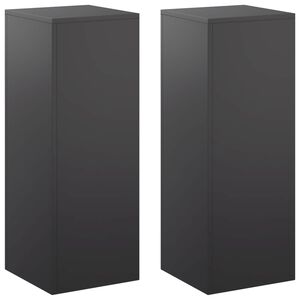 vidaXL Стойка за растения 2 pcs Черно 30 x 30 x 80 cm Стомана
