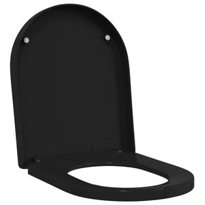 vidaXL Тоалетна седалка Черно 48 x 36,5 x 4,5 см Полипропилен