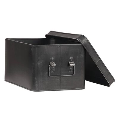 LABEL51 Кутия за съхранение Media, 27x21x16 см, L, антично черно