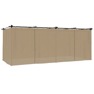vidaXL Беседка с пердета, таупе, 6x3 м, стомана