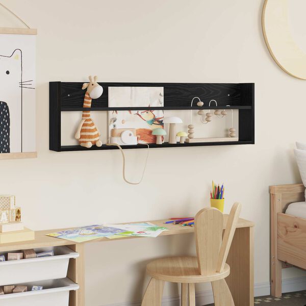 vidaXL Етажерка за списания с рафт Черния дъб 100 x 12 x 30 см