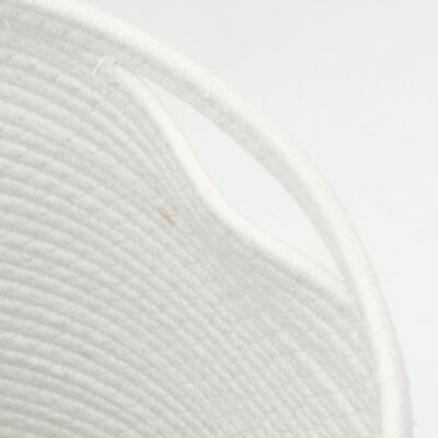 vidaXL Кош за съхранение с капак кафяво и бяло Ø40x35 см памук