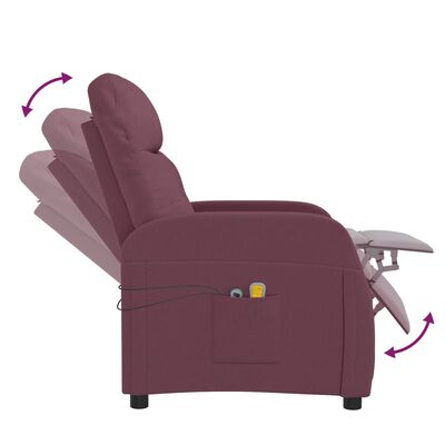 vidaXL Електрически масажен стол, лилав, текстил