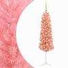 vidaXL Изкуствена тясна коледна елха с топка 120 см 150 LED светодиода