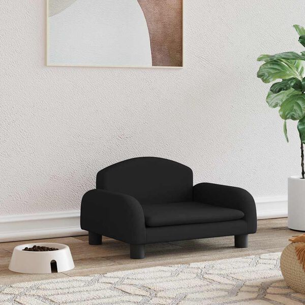 vidaXL Кучешко легло черно 50x40x30 см кадифе