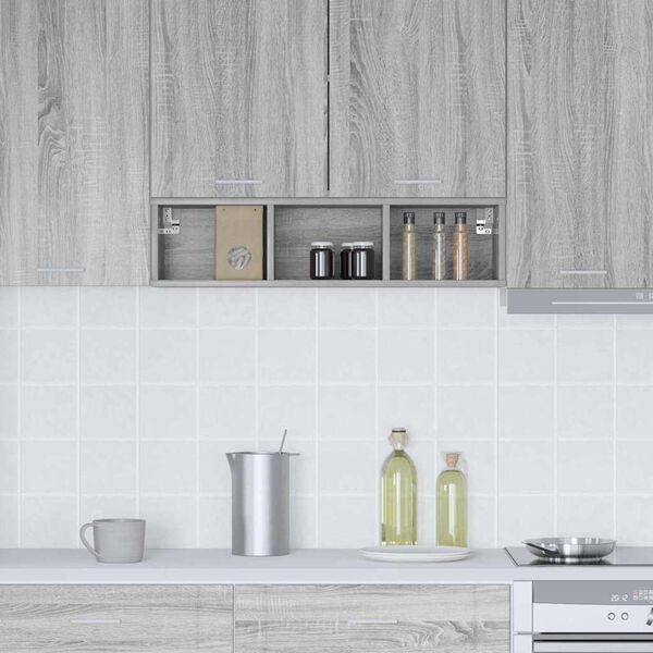 vidaXL Висящ шкаф Сив Сонома 20 x 29,5 x 80 см Инженерно дърво