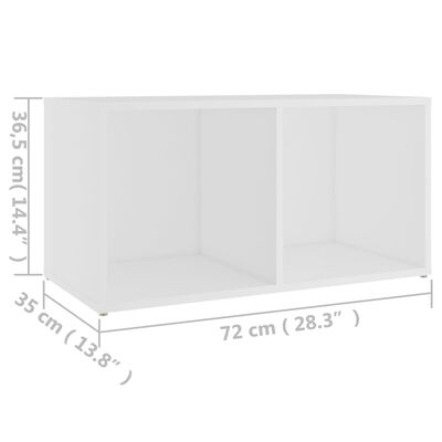 vidaXL ТВ шкаф, бял, 72x35x36,5 см, ПДЧ