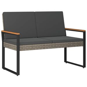 vidaXL Външна пейка 2 -Seater 107 x 61 x 80 см полиратан Правоъгълна