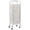 vidaXL Кухненска количка за 16 табли 38x55x163 см инокс