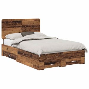 vidaXL Рамка за легло Старо дърво 120 x 190 cm Инженерно дърво