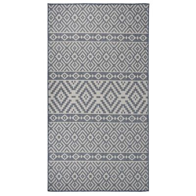 vidaXL Градински плоскотъкан килим, 80x150 см, сини шевици