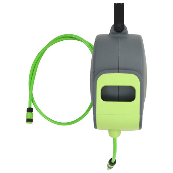 vidaXL Стенна кутия за маркуч, автоматично прибиране, 30+2 м