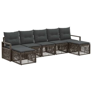 vidaXL Градински Софа Комплект 7 pcs Сиво полиратан