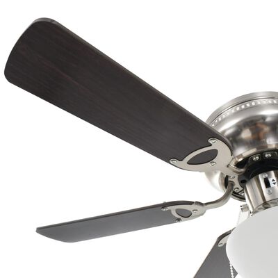 vidaXL Декоративен вентилатор за таван с осветление, 82 см, тъмнокафяв