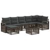 vidaXL Градински Софа Комплект 8 pcs Сиво полиратан